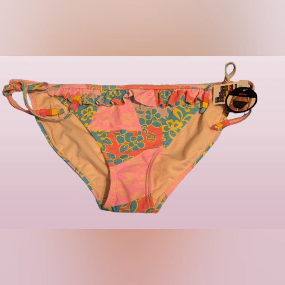 NWT Pink Multi No Boundaries Vibrant Bikini Bottom Size Large